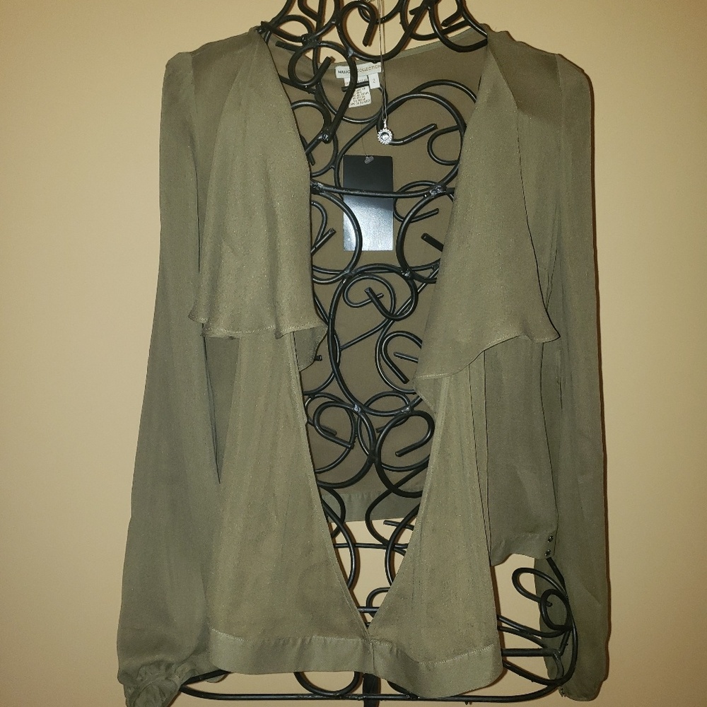 NWT BCBGCollection Ruffled Silk Top